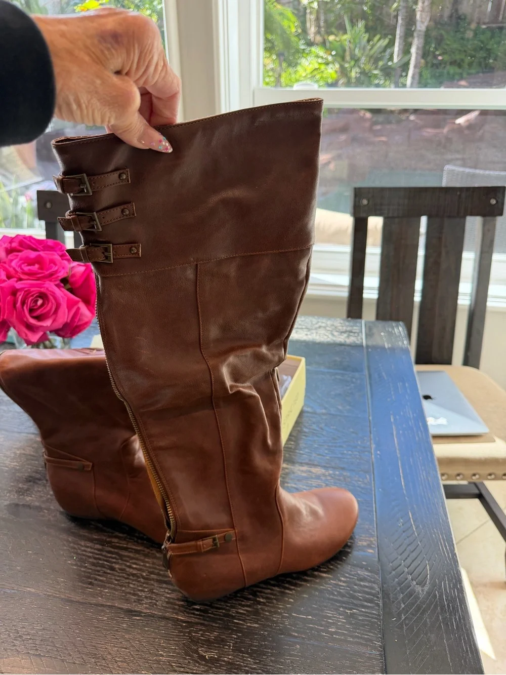 Francesca's Collections Brown Over-the-Knee Faux Leather Boots
